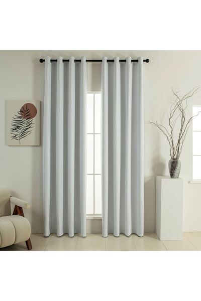 Beauty Home Κουρτίνα Πλήρους Συσκότισης με 8 κρίκους Soft Art 8391 Ice-Ecru 1...