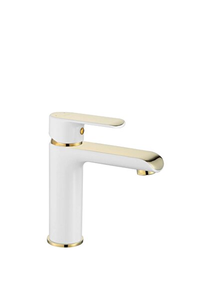 Rea Robinet Pentru Lavoar My1805-2Wg Bloom Low Alb Auriu 15X4,8X17Cm