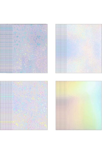 Generic 40 Sheets Holographic Sticker Paper, A4 Vinyl Self Adhesive Laminatio...
