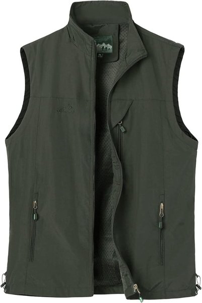 GENERAL Mens Outdoor Casual Gilets Quick Dry Fishing Vest Lightweight Sleevel...
