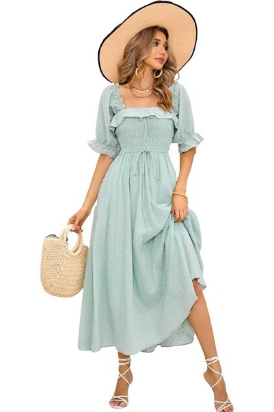 GENERAL R.Vivimos Women Summer Half Sleeve Cotton Ruffled Vintage Elegant Bac...