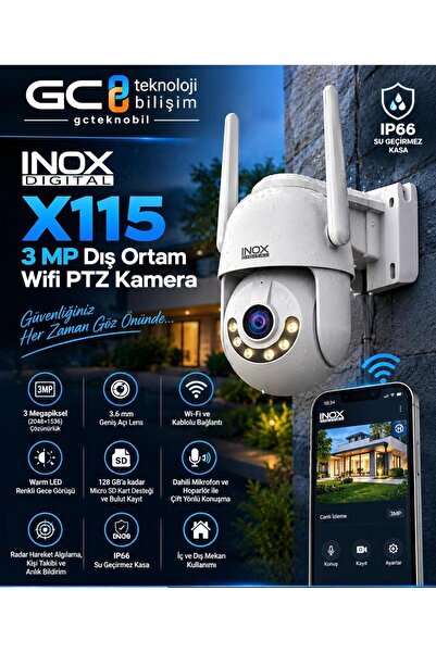 İnox X115 3 MP Tek Lens Dış Ortam Wifi PTZ Kamera