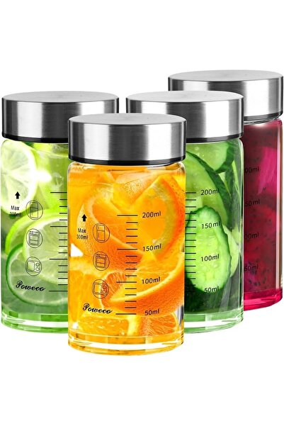 Yelajoy 4 Pack Glass Juice Bottles,Wide Mouth Glass Water Bottles with Lids,f...