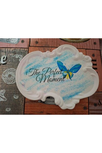 OEM Tavă ceramică albă, decorată manual, 150 g