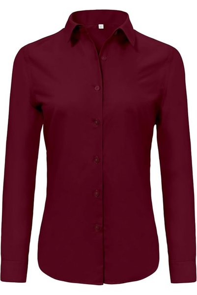 GENERAL Ruisin Super Soft Plain Button Down Shirts for Women Formal Work Dres...