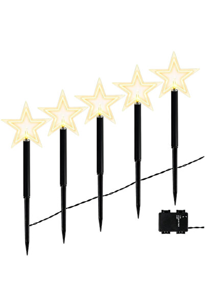 Belle Vous Set de 5 stele LED, pentru utilizare în exterior/interior, lumină ...