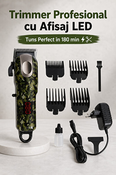 DeaL Trimmer Macvi GM 2608 cu afișaj LED, 15 setări de lungime, autonomie a b...