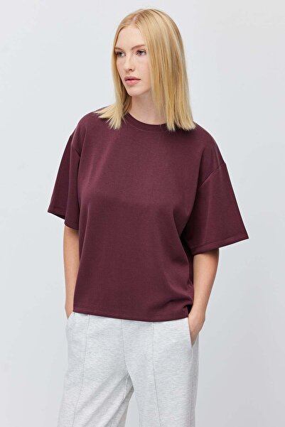 PAULMARK Women's Crew Neck Drop Shoulder T-Shirt
