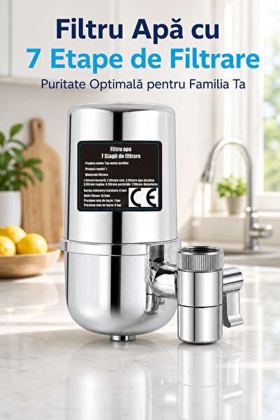 DeaL Macvi ®   Filtru de apă pentru robinet, Capacitate 50.000L, Argintiu