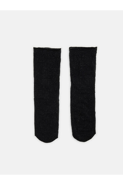 LC Waikiki Alita City Lcw Dream Black Plain Women's Socks with a Difference