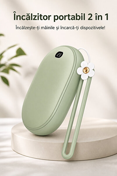 DeaL Macvi 10000mAh 2-în-1 Încălzitor de mâini multifuncțional Verde