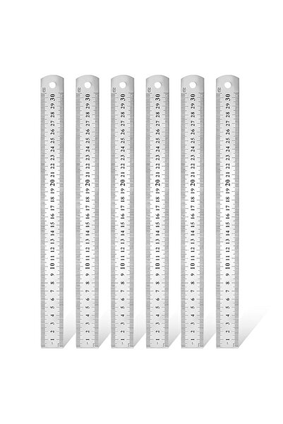 Generic Stainless Steel Metal Ruler, 6 Pcs Ruler with Centimeters and Inches,...