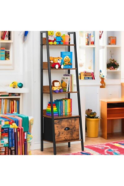 Generic Nursery Shelves Open Trapezoidal Shelves Storage Furniture with 5 Tie...