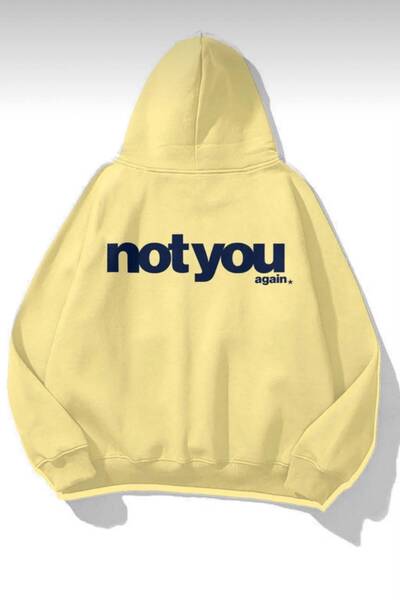 Vieoletta Tekstil Unisex Not You Again Sweatshirt Soft Sarı