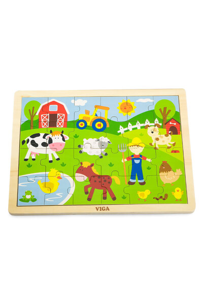 Viga Toys Viga Ξύλινο Παζλ 24 τεμάχια. Αγρόκτημα
