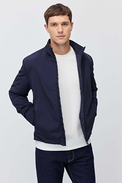 PAULMARK Men's Stand Collar Zippered Seasonal Coat