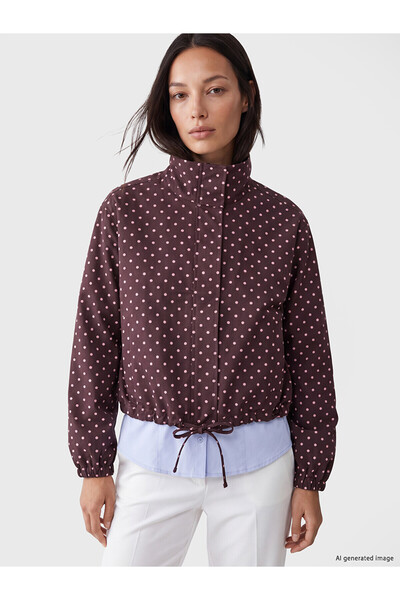 LC Waikiki Alita City Farkıyla Lcw Everyday Plum High Neck Polka Dot Oversize...