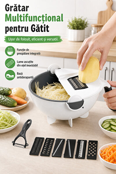 DeaL Smart Macvi ®   Vet Basket Răzătoare de legume, Alb/Verde