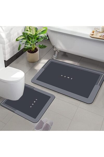 Generic 2 Piece Bath Mat Set, Bath Mat and Toilet Rug U Shape Non-Slip Absorb...