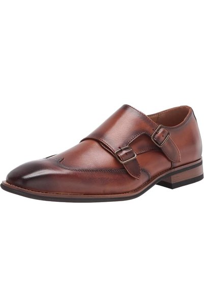 LABADA La Milano Mens Double Monk Strap Slip on Loafer Cap Toe Leather Oxford...