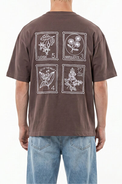 Respire Ανδρικό Υπερμεγέθες T-shirt με στάμπα στην πλάτη
