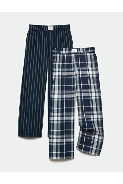 Marks & Spencer Saf Pamuklu Pijama Altı 2'li Set