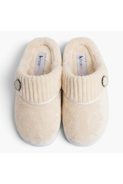 shoemio Luna Ecru Women's House Slippers