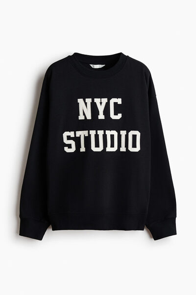 H&M Yazı Motifli Sweatshirt