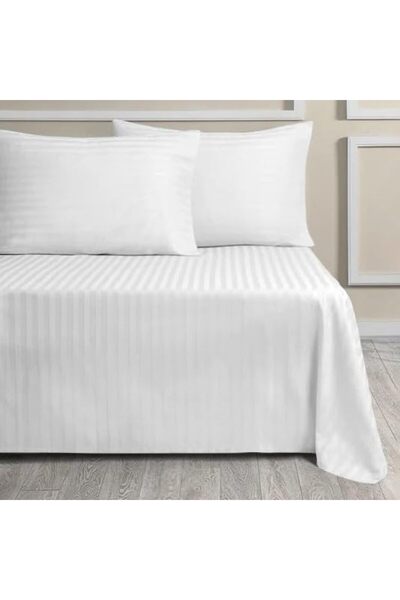 Generic Soft Microfiber Stripe Flat/Bed Sheet with 1 Pillowcase Set - 160x220...