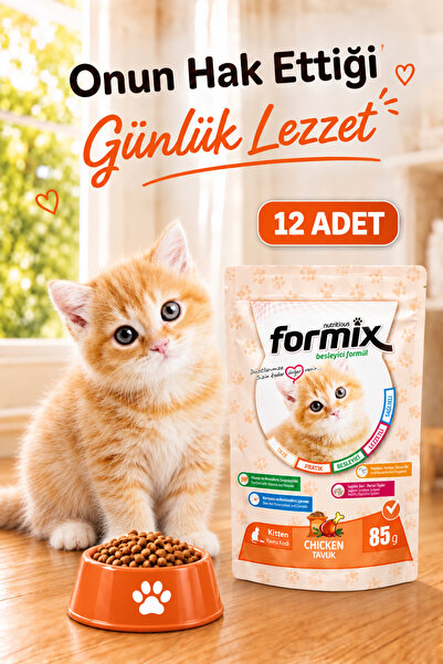 Tavuklu Yavru Kedi Pouch Yaş Maması 12 adet (85 gr)