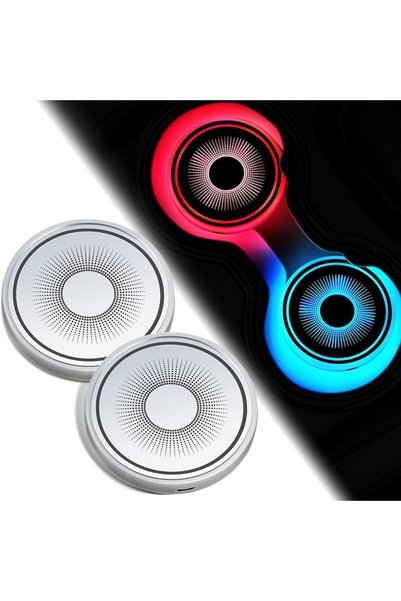 Bukela قطعتان من حاملات الأكواب LED للسيارة بـ7 ألوان، حامل أكواب مضاد للماء ...