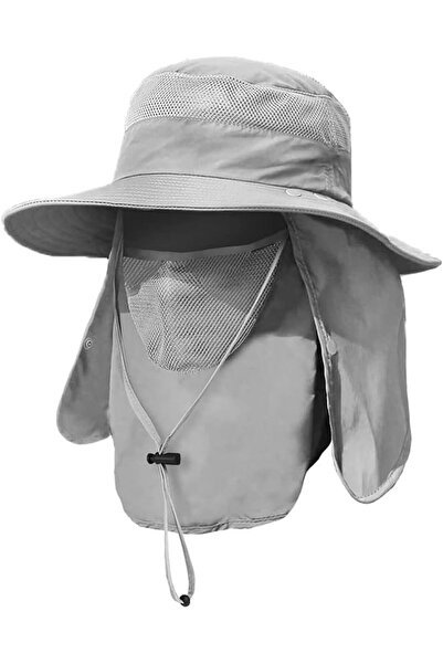 Generic Men Fishing Hat with Face Neck Flap, Outdoor Wide Brim UPF 50+ Sun Pr...