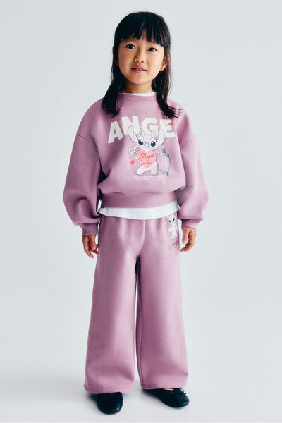 H&M 2 Parçalı Baskılı ve İçi Tüylü Sweatshirt Set