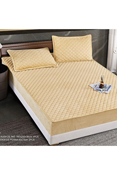 decorami Velvet Topper Quilted Cover 160x200cm, with 2 Pillowcases 50x70cm - ...