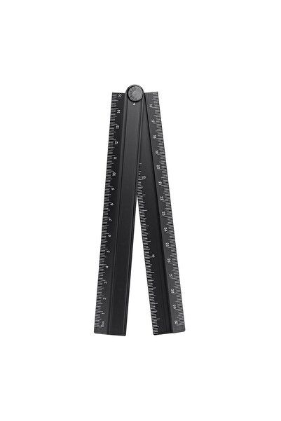 Generic Folding Straight Ruler 30cm Metric Aluminum Alloy Protractor Foldable...
