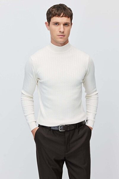 PAULMARK Men's Ribbed Half Turtleneck Knitwear Sweater