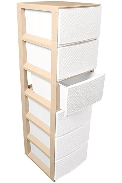 Generic Rattan Storage Unit Drawer Organizer, White Plastic Rattan Constructi...
