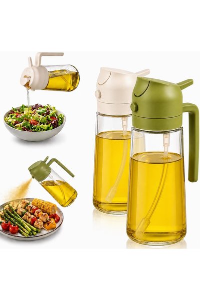 Generic عبوة من قطعتين من زجاجات رش زيت الزيتون سعة 470 مل - زجاجات رش زيت ال...