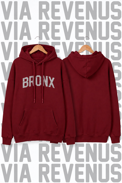Vordevia Bronx Printed Unisex Wide Fit Hooded Hoodie Sweatshirt