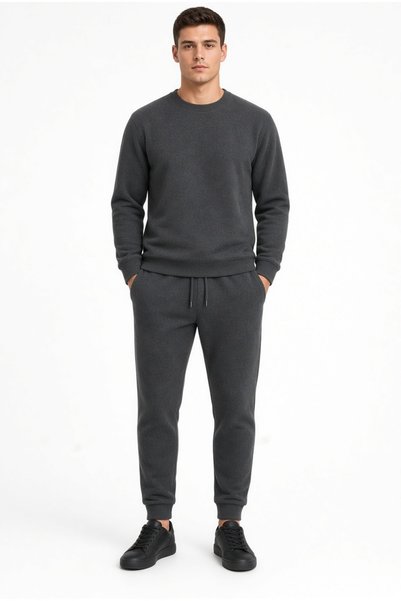 Machi Zero Collar Winter Men's 3 Thread Sweat Suit Set (Soft Puff Fabric) Smo...