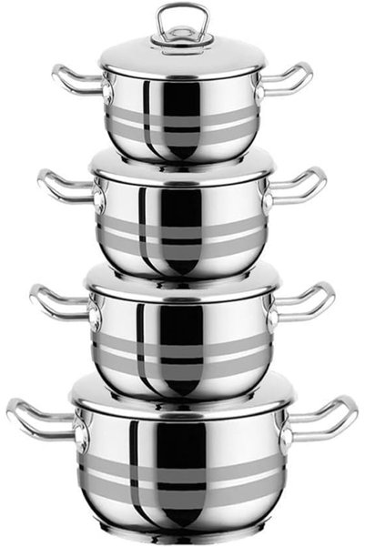 Generic - Turkish Stainless Steel 18/10 Cookware Set - 8-Piece Ensemble 16 cm...