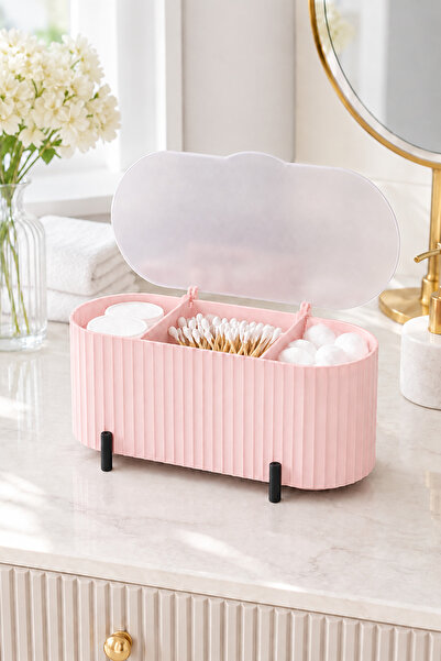 DOVİHOME Husă de bumbac de culoare roz (cu picioare negre) cu capac semi-tran...