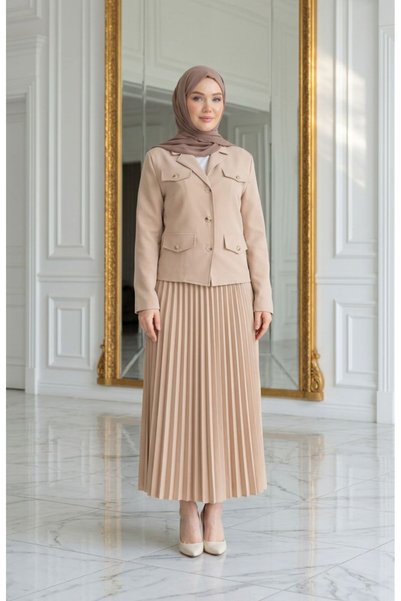 NURSİDA A Stylish Pleated Lined Fabric from the Dabıl Collection.