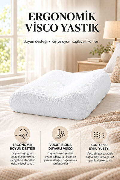 Boyun Destekli Çantalı Mini Visco Yastık 30x50x11 cm