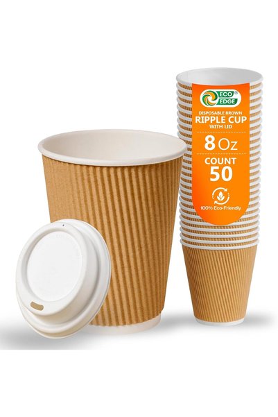 Generic 8 Oz Disposable Heavy-Duty Insulated Paper Cups (Pack of 100) | For J...