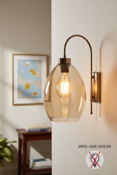 Bamyum Zoval Honey Glass Sconce Wall Lamp Modern Hotel Cafe Vintage Living Room Bedroom Staircase Retro