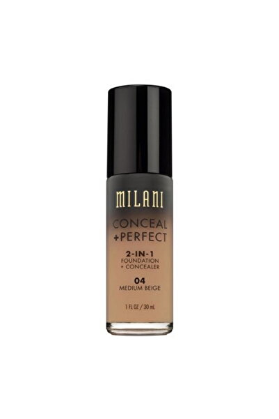 MILANI Conceal + Perfect, Υγρό Make-up & Κονσίλερ 2-σε-1, 04, Μεσαίο Μπεζ, 30 ml