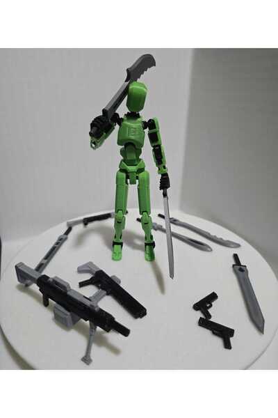 Genel Markalar Dummy13 Aksiyon Eklemli Robot Figür Oyuncak - Yeşil Siyah