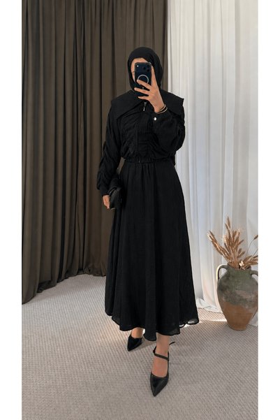 Hepsi Moda Azalea Zippered Skirt Suit - 3205 - Black