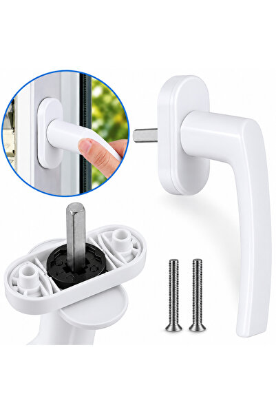 DESIPHON Beyaz Pimapen Kolu PVC Pencere ve Balkon Kapı Kolu 2 Adet Montaj Vid...